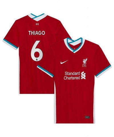 Women's Thiago Alcantara Red Liverpool 2020/21 Home Replica Player Jersey Red $44.20 Jersey