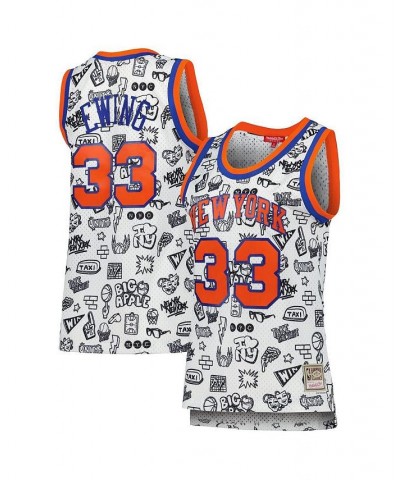 Women's Patrick Ewing White New York Knicks 1991 Doodle Swingman Jersey White $56.70 Jersey