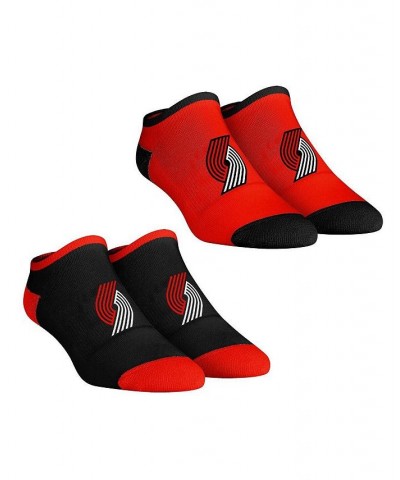 Women's Socks Portland Trail Blazers Core Team 2-Pack Low Cut Ankle Sock Set Black, Red $17.09 Socks