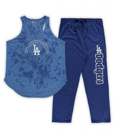 Women's Royal Los Angeles Dodgers Plus Size Jersey Tank Top and Pants Sleep Set Royal $26.88 Pajama