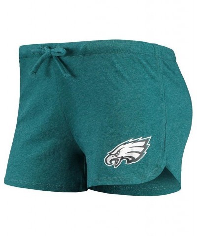 Women's Midnight Green Philadelphia Eagles Meter Knit Long Sleeve Raglan Top and Shorts Sleep Set Green $31.50 Pajama