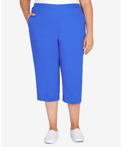 Plus Size Cool Vibrations Relaxed Fit Go-To Capri Pants Ocean Blue $28.58 Pants
