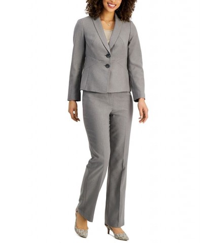 Women's Seamed Pantsuit Regular & Petite Sizes White/grey $49.50 Suits