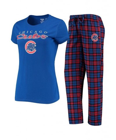 Women's Royal Red Chicago Cubs Lodge T-shirt and Pants Sleep Set Royal, Red $32.44 Pajama
