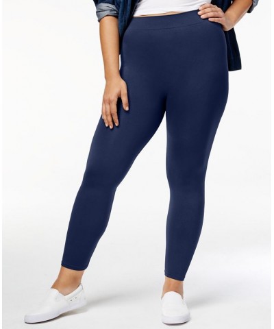 Plus Size Seamless Leggings Blue $18.81 Pants