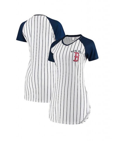 Women's White Boston Red Sox Vigor Pinstripe Nightshirt White $21.92 Pajama