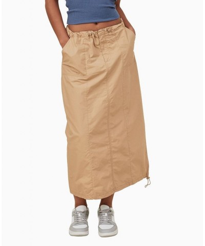 Women's Jordan Cargo Maxi Skirt Tan/Beige $28.20 Skirts
