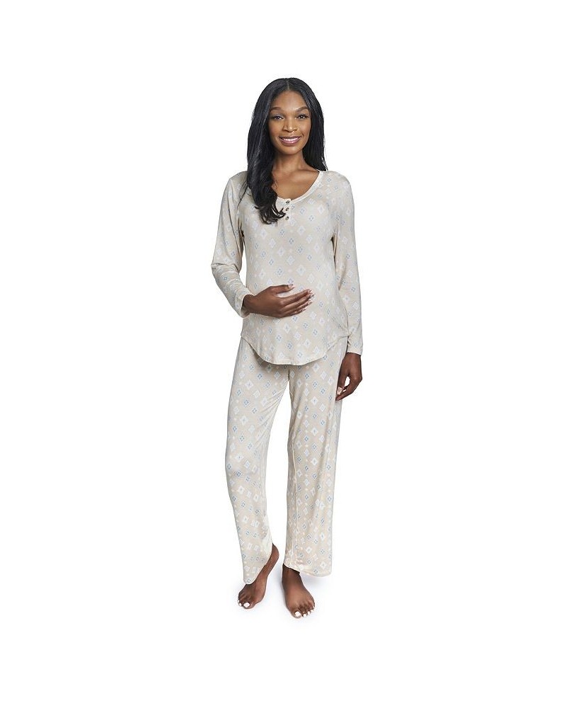 Women's Laina Top & Pants Maternity/Nursing Pajama Set Mosaic $32.80 Sleepwear