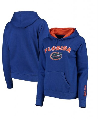 Women's Royal Florida Gators Arch and Logo 1 Pullover Hoodie Royal $24.60 Sweatshirts