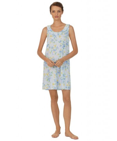 Women's Ruffled Floral Nightgown Blue $18.29 Sleepwear