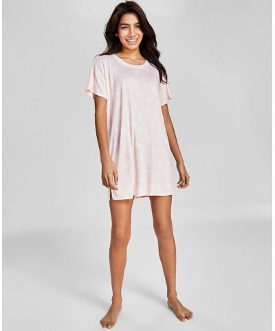 Women's Short-Sleeve Printed Sleepshirt Simple Butterfly Peach $11.99 Sleepwear