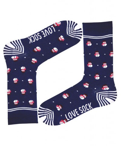 Christmas Light Organic Cotton Women's Crew Socks Navy $13.11 Socks
