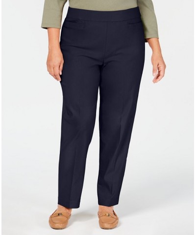 Plus Size Classic Allure Tummy Control Pull-On Average Length Pants Blue $29.14 Pants