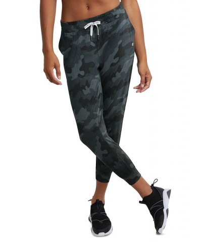 Women's Cropped Pull-On Camo-Print Jogging Pants Sport Camo Ammo Black $26.40 Pants