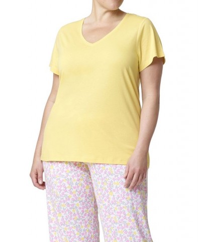 Plus Size Short Sleeve V-Neck Pajama Tee Dusky Citron $11.80 Sleepwear