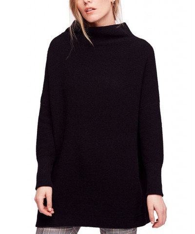 Ottoman Ribbed Tunic Sweater Black $72.98 Sweaters