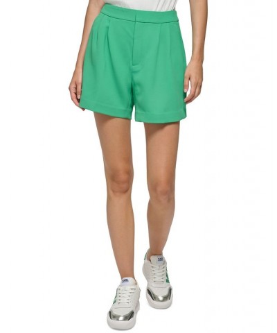 Women's Tailored Pleated Shorts Green $52.56 Shorts