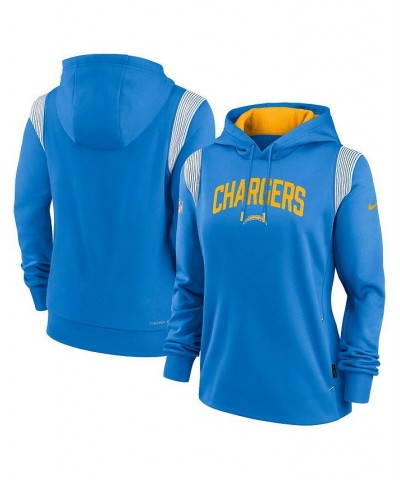 Women's Powder Blue Los Angeles Chargers Sideline Stack Performance Pullover Hoodie Powder Blue $49.39 Sweatshirts