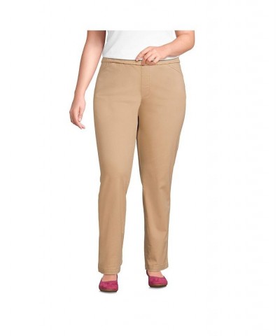 Women's Plus Size Mid Rise Pull On Knockabout Chino Pants Tan/Beige $41.63 Pants
