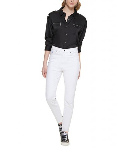 Women's Fray Hem Denim White Denim $48.76 Jeans