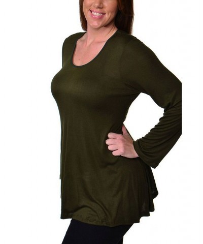 Women's Plus Size Poised Swing Tunic Top Army $32.83 Tops