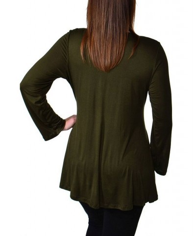 Women's Plus Size Poised Swing Tunic Top Army $32.83 Tops