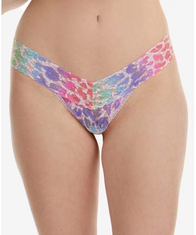 Women's One Size Printed Low Rise Thong Underwear PR4911905 Pride Leopard $11.50 Panty