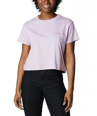 Women's North Cascades Cropped T-Shirt Purple $14.75 Tops