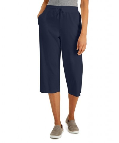 Petite Knit Drawstring Capri Pants Intrepid Blue $12.87 Pants
