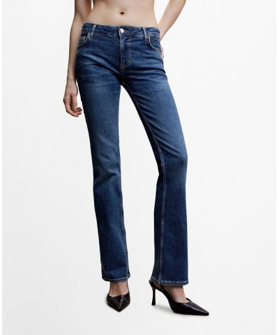 Women's Low Rise Flare Jeans Dark Vintage-Like Blue $42.30 Jeans