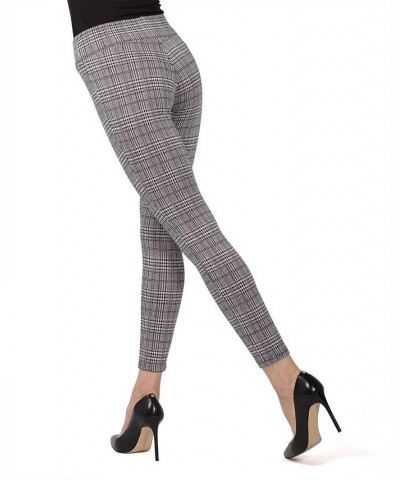 Glen Plaid Shaping Women's Leggings Black $25.85 Pants