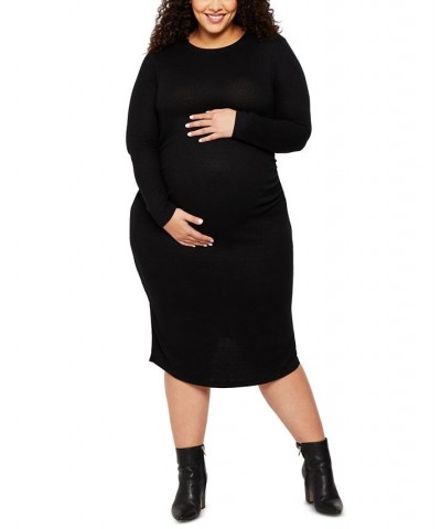 Plus Size Sheath Maternity Dress Black $27.01 Dresses
