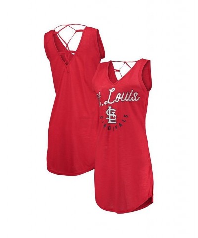 Women's Red St. Louis Cardinals Game Time Slub Beach V-Neck Cover-Up Dress Red $23.03 Swimsuits
