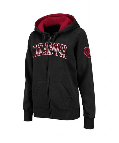 Women's Black Oklahoma Sooners Arched Name Full-Zip Hoodie Black $32.50 Sweatshirts