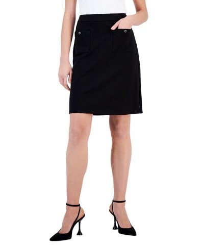 Women's Ponté-Knit A-Line Mini Skirt Black $43.12 Skirts